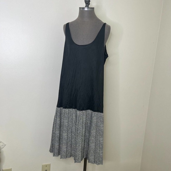 Vtg ILSE M. Midi Flared Dress Animal print and Black Size L / XL Made in USA - Picture 2 of 7